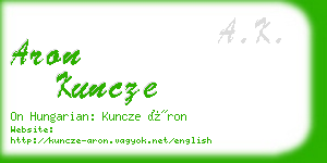 aron kuncze business card